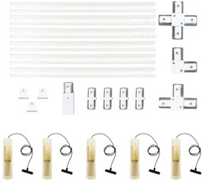 Sistem de iluminat modern pe șină cu 5 pendule aurii monofazat - Iconic Lloyd