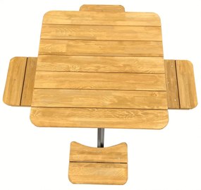 Set mobilier de grădină pentru copii, realizat din lemn, maro / gri, PIKIO