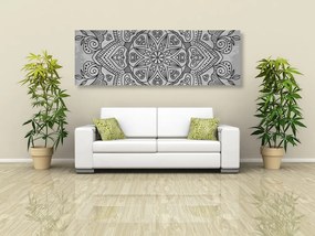 Tablou Mandala cu atingere antică în design alb-negru