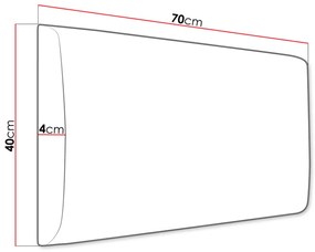 Panou de perete tapițat Pazara 70x40 (piele ecologică soft 017 (Alb). 1054351