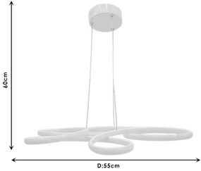 Lustră PWL-1041 Pakoworld LED, alb, D55x60 cm