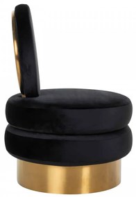 Taburet tapitat Balou negru/auriu