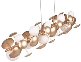 Lustră alb-auriu cu abajur din sticlă Bubble – Trio Select