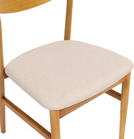 MAZZONI EXPORT CAMELIA Bej Deschis/cadru Stejar Natural - SCAUN DIN LEMN TAPIȚAT PENTRU LIVING SUFRAGERIE BUCĂTĂRIE MODERN CLASSIC