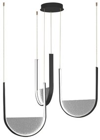 Lustra design modern LED DECO negru/ gri deschis