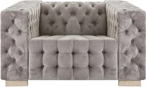 Fotoliu capitonat design clasic, cu tapiterie din catifea, Luzy 21798 VH