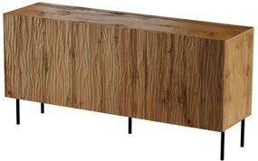 Comoda JUNGLE, stejar wotan/negru, PAL laminat, 152x42x75 cm
