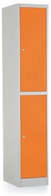 Dulap metalic - 2 cutii, 38 x 45 x 185 cm, incuietoare cu cilindru, portocaliu - ral 2004