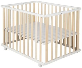 Țarc pentru copii alb-natural 100x75 cm – Roba