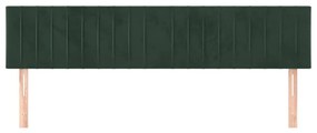 Tablii de pat, 2 buc, verde inchis, 90x5x78 88 cm, catifea 2, Verde inchis, 180 x 5 x 78 88 cm