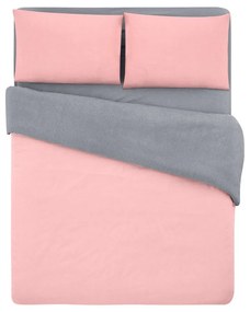 Lenjerie de pat în culoarea somonului-gri din bumbac pentru pat dublu-extins și cearceaf 200x220 cm – Mila Home