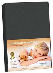 Cearșaf din jersey cu elastan negru, 180 x 200 cm, 180 x 200 cm