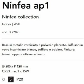 Aplica de perete design modern Ninfea ap1 alba