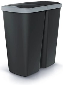 Coș de gunoi DUO negru, 45 l, gri/negru