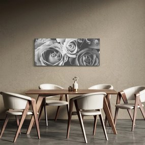 Tablou - Trandafir,alb-negru (120x50 cm)