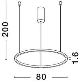 Lustra LED suspendata design modern circular TARQUIN D-80cm aurie