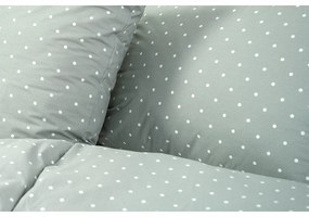 Stanex Lenjerie de pat din bumbac, cu buline gri, 140 x 200 cm, 70 x 90 cm