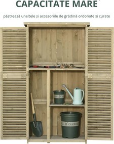 Magazie pentru unelte Outsunny, 4 Compartimente, Lemn de Brad Impermeabil | Aosom Romania