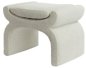 Taburet crem cu tapițerie din stofă bouclé Nafya – Light &amp; Living