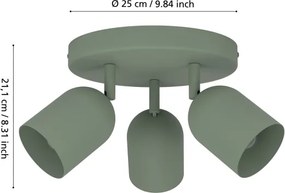 Eglo 44134 - Spot TILSTON, 3xE14/40W/230V, verde