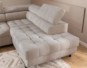 Colțar extensibil Tyrion L cu șezlong dreapta - chenille bej Vibe 08