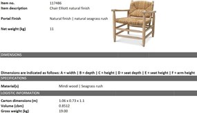 Scaun LUX design natural Elliott