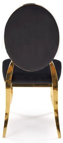 Scaun K556 velvet negru Blu19/auriu