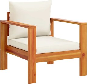 vidaXL Scaun de grădină cu perne, lemn masiv de acacia