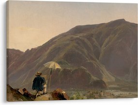 Tablou - Jules Coignet, View of Bozen with a Painter, reproducere (70x50 cm)