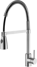Baterie bucatarie cu dus extractibil Inter Ceramic finisaj inox-negru mat