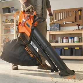 Outsunny 3-în-1 Suflantă, Aspirator, Tocător pentru Frunze 3000W, Ușor | Aosom Romania