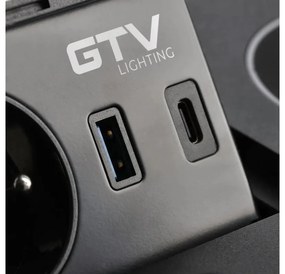 Priza incastrabila model AVARO PLUS, 1 iesiri Schuko, 1xInductie 5W, 1xUSB-A, 1xUSB-C, finisaj negru