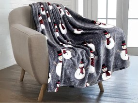 Patura pufoasa de Craciun luminata SNOW BUDDY, gri Dimensiune: 150 x 200 cm