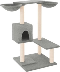 vidaXL Ansamblu de pisici cu stâlpi de zgâriat, gri deschis, 82 cm