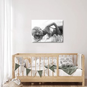 Tablou pe sticlă - Boudoir alb-negru (70x50 cm)