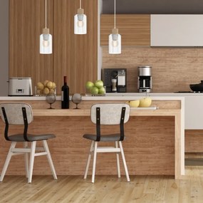 Lustră pe cablu MADERA 1xE27/60W/230V albă/lemn