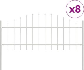 vidaXL Gard de Grădină 8 pcs Alb 170 x 140 cm