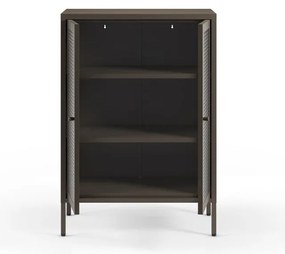 Vitrină gri din metal 70x100x40 cm Layna – Marckeric