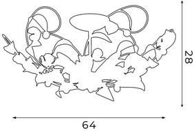 Lustră aplicată ROSE 3xE14/60W/230V