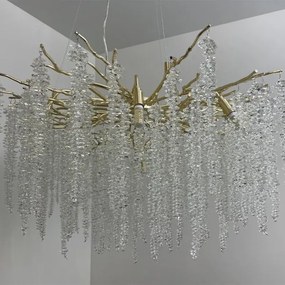 Lustră de cristal pe cablu 13xG9/40W/230V auriu