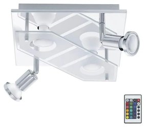 Spot LED RGBW dimabil Eglo 75379 CABO-C 4xGU10/4W/230V + telecomandă