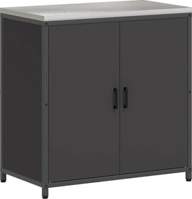 vidaXL Depozitare pentru bucătărie cu raft Negru 60 x 50 x 92 cm Oțel