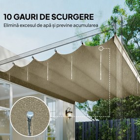 Outsunny Tettuccio di Ricambio per Gazebo 3x3 m con 10 Fori di Drenaggio Grigio | Aosom Romania