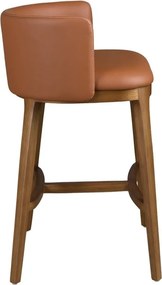 Scaun de bar design LUX, Nuc, Piele sintetica, Brown