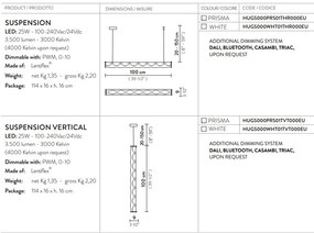 Lustra LED design tehnico-decorativ realizat manual Hugo vertical prisma