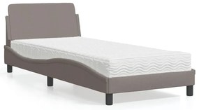 vidaXL Pat cu saltea, gri taupe, 80x200 cm, textil