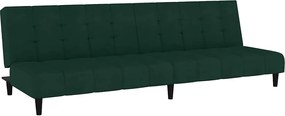 vidaXL Canapea extensibilă cu 2 locuri, verde închis, catifea