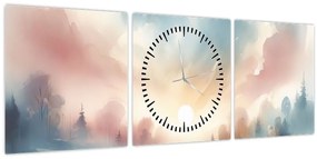 Tablou - Peisaj elegant (cu ceas) (90x30 cm)