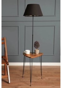 Lampadar negru/în culoare naturală cu abajur textil (înălțime 147 cm) – Opviq lights