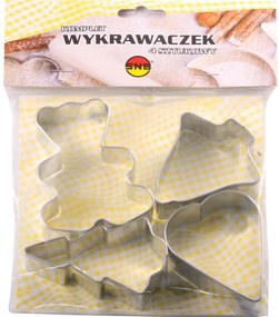 Set forme fursecuri, 4 piese, mix modele iarna, SNB